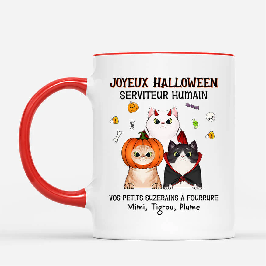 Mug Joyeux Halloween Serviteur Humain Personnalisé - Image 2