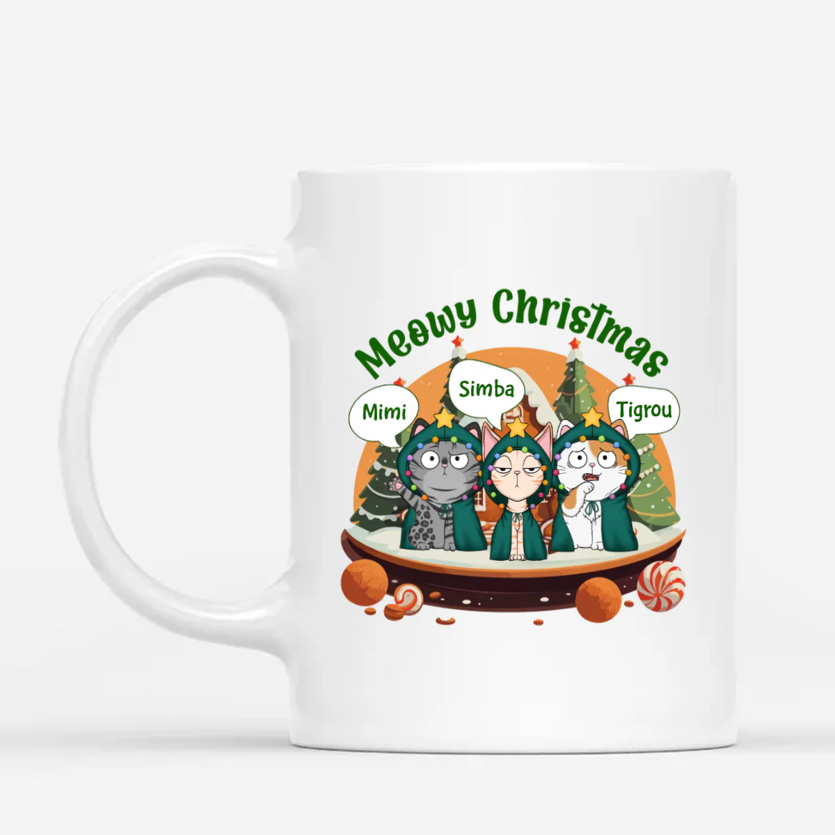 Mug Joyeux Miaou Noël Personnalisé