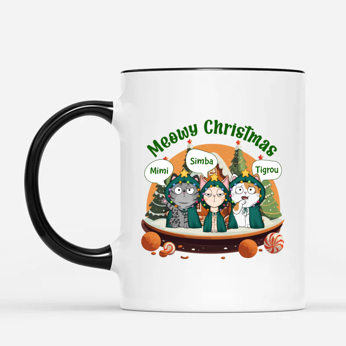 Mug Joyeux Miaou Noël Personnalisé - Image 2