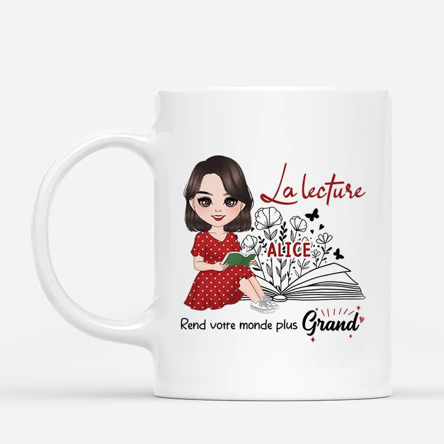 Mug Personnalisé Femme | La Lecture Rend Votre Monde Plus Grand