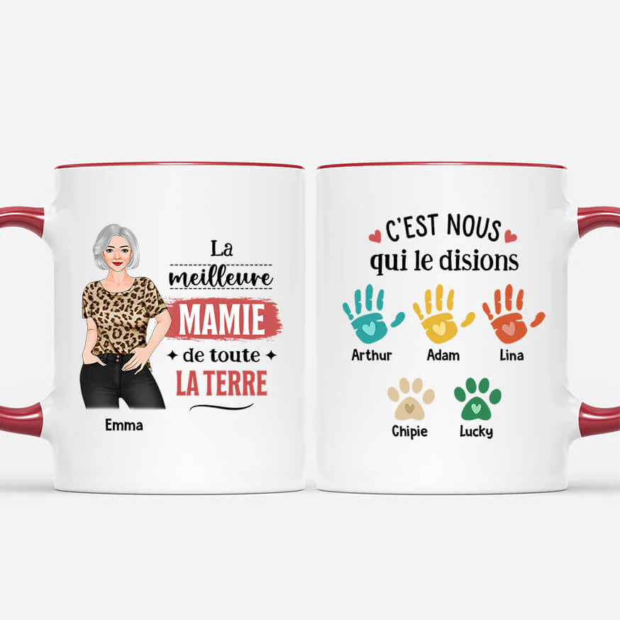 Mug Personnalisé Mamie – La Meilleure Mamie de Toute la Terre