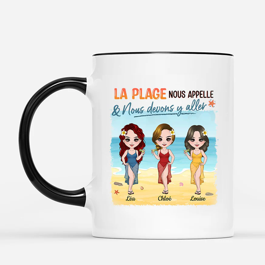 Mug meilleure amie personnalisé – La Plage Nous Appelle - Image 2