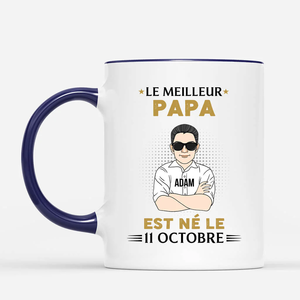 Tasse Personnalisée – Le Meilleur Papa Est Né - Image 2