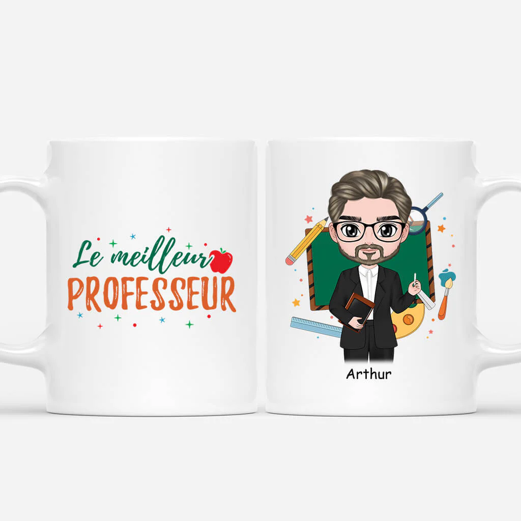 Mug Personnalisé Maitre - Le Meilleur Professeur Scintillant