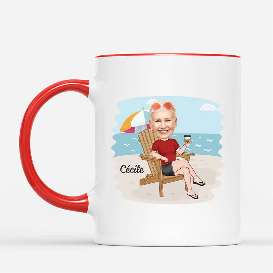 Tasse Personnalisée Retraite - Libéré, Retraité - Version Plage - Image 2