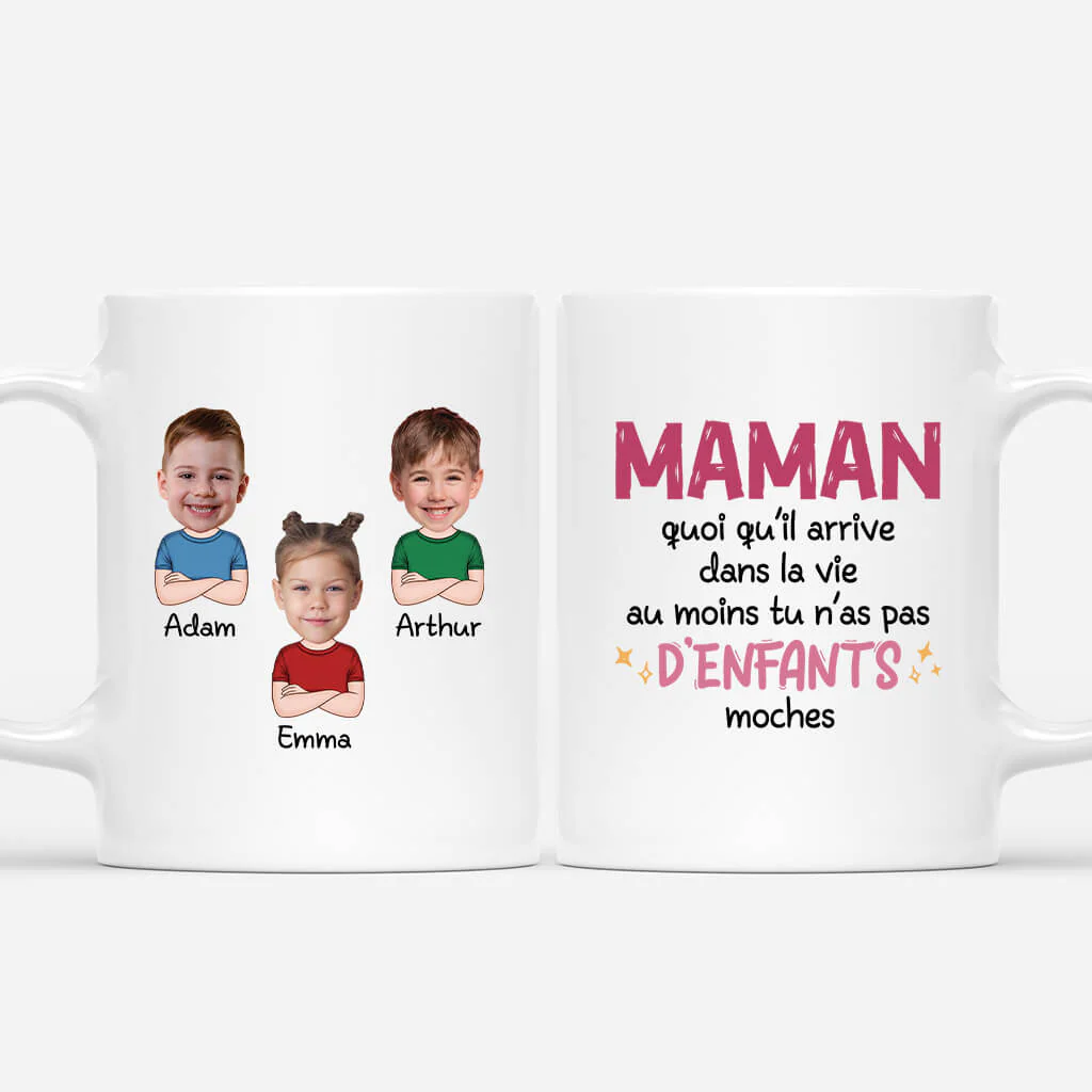 Tasse Personnalisée Mamie – Tasse Avec Visage - Enfants Moches