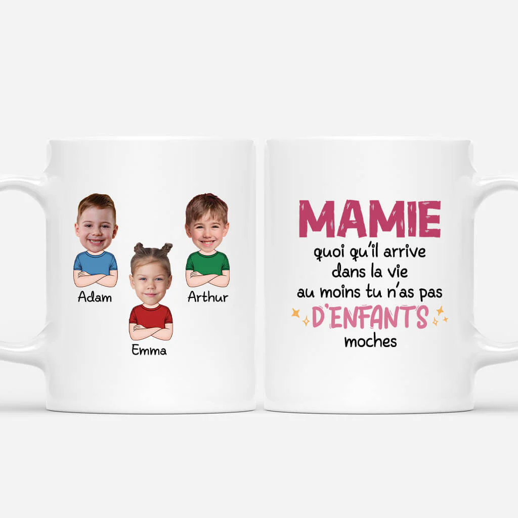 Tasse Personnalisée Mamie – Tasse Avec Visage - Enfants Moches - Image 2