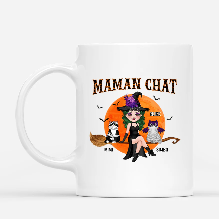 Tasse Personnalisée Chat et Maître – Mug Maman Chat Sorcière