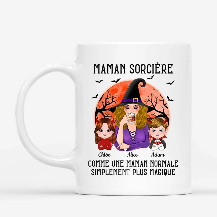 Mug Personnalisé Maman - Maman Sorcière Simplement Plus Magique