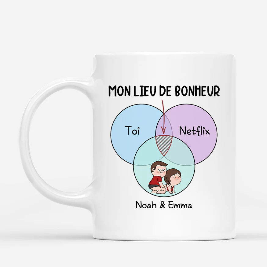 Mug Couple Personnalisé - Mon Lieu De Bonheur
