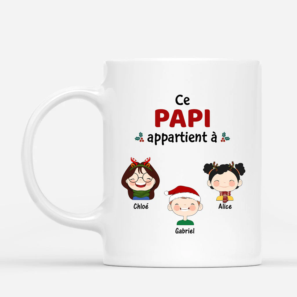 Mug "Ce Papa Appartient à" - Cadeau Noël Personnalisé