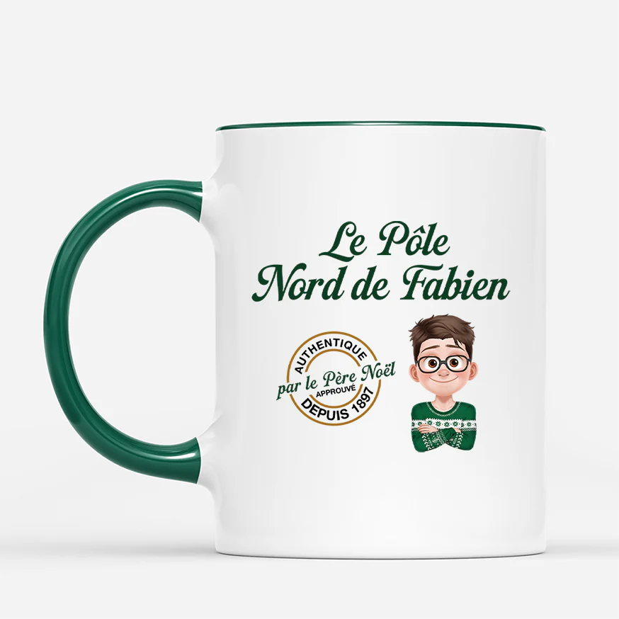 Mug Noël Personnalisé Pour Femme Et Homme - Le Pôle Nord - Image 2