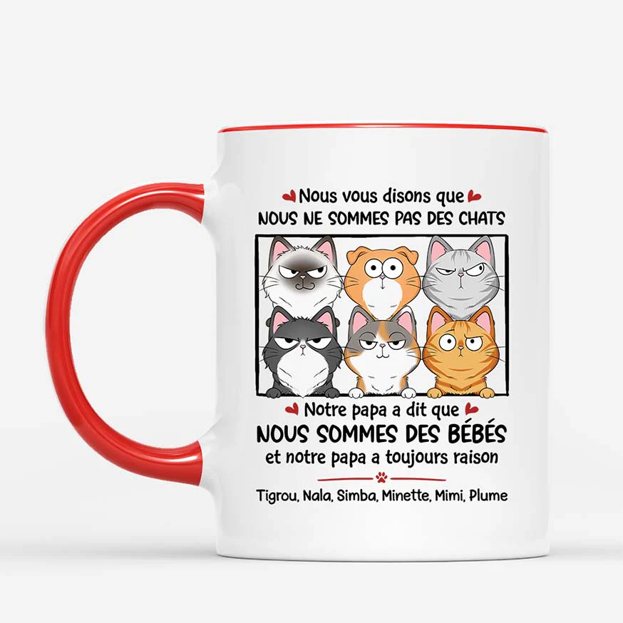 Mug Personnalisé Avec Chat – Nous Ne Sommes Pas des Chats - Image 2