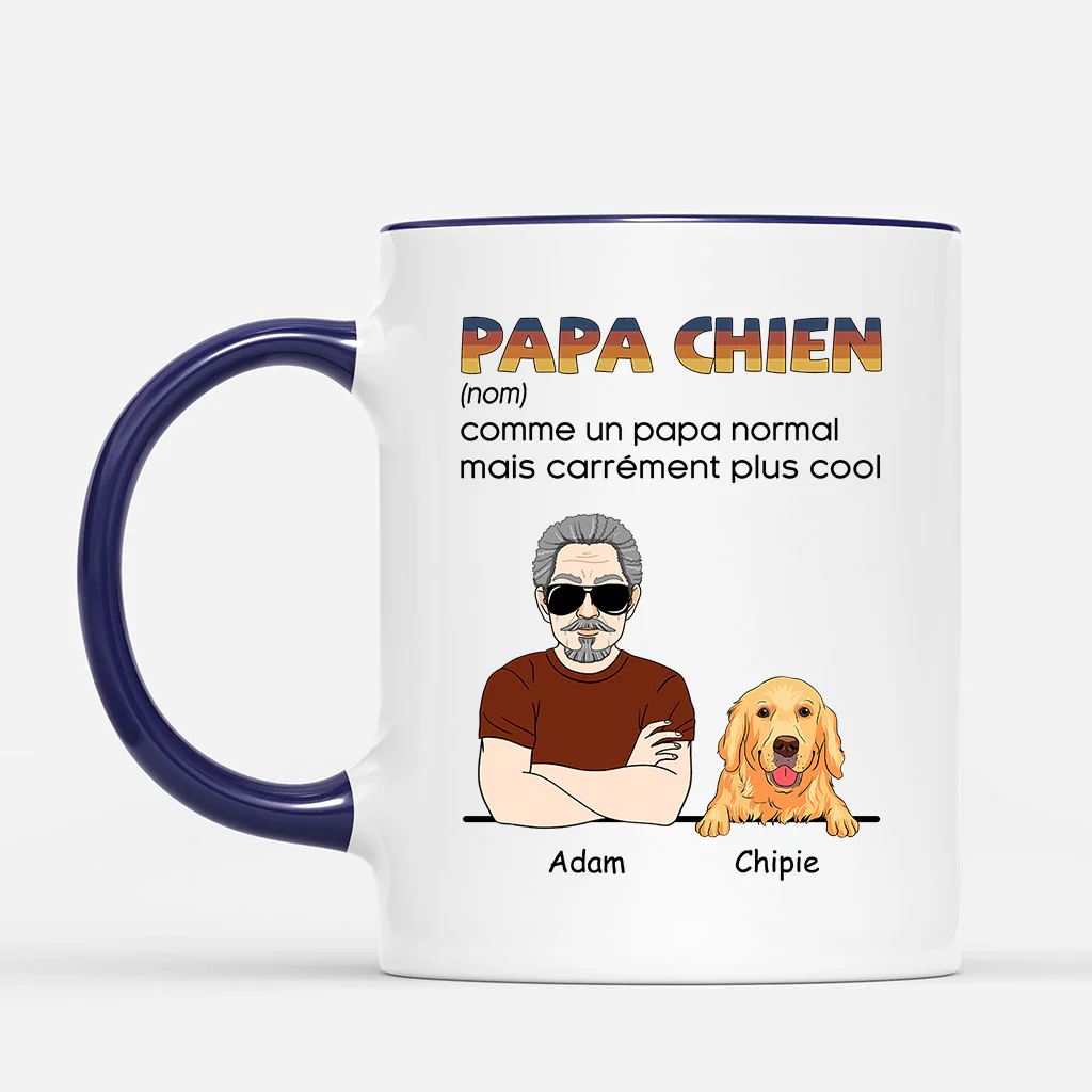 Mug Personnalisé Papa – Papa Chien Le Plus Cool - Image 2