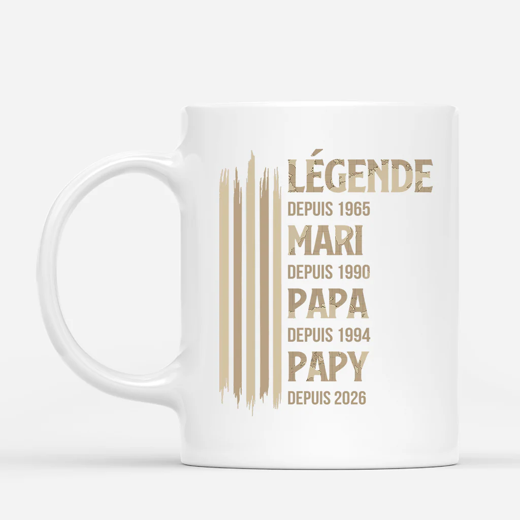 Mug Personnalisé Fête des Pères - Être Légende Mari Papa Papy
