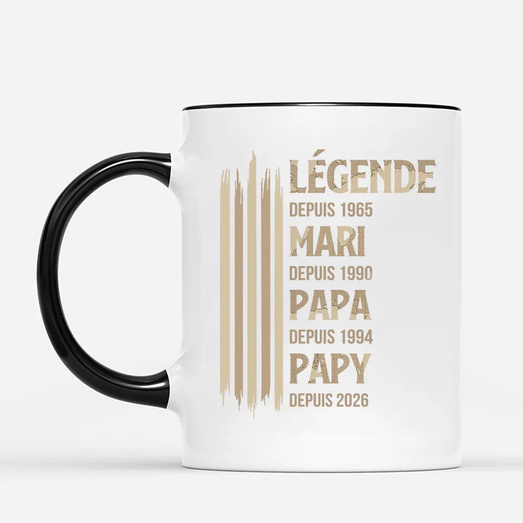 Mug Personnalisé Fête des Pères - Être Légende Mari Papa Papy - Image 2