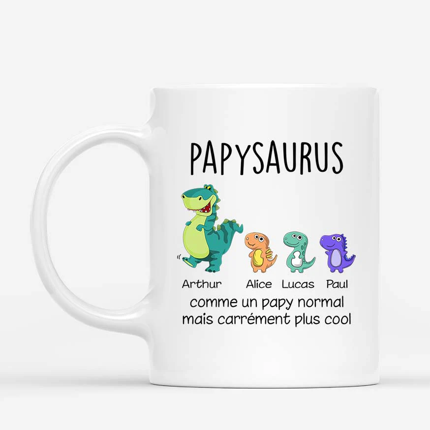 Mug Personnalisé Papa - Papysaurus/ Papasaurus Plus Magnifique - Image 2