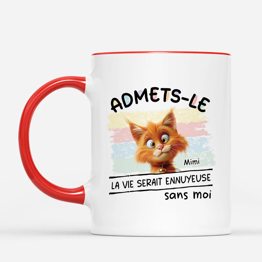 Mug chat personnalisé – Admets-le, tu m’aimes trop - Image 2