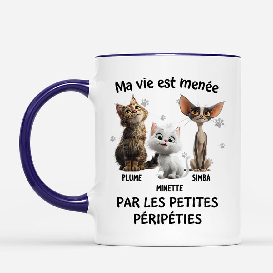 Tasse Chat Personnalisé Pour Femme – Ma Vie Est Menée Par Les Petites Péripéties - Image 2