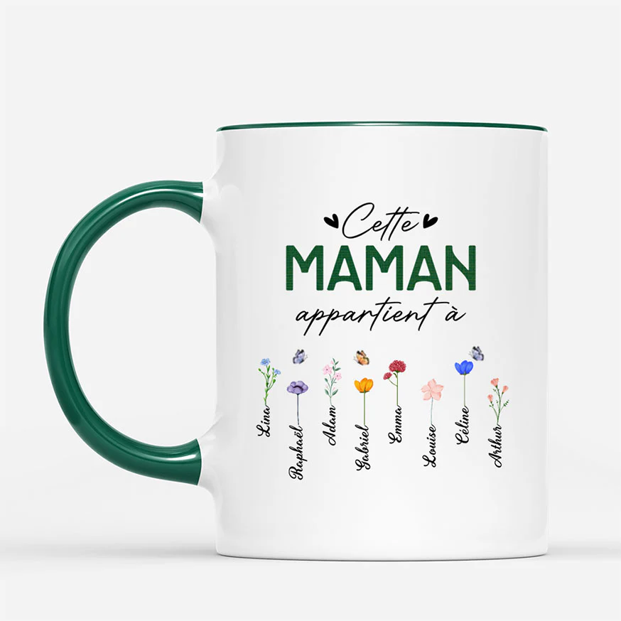 Mug Personnalisé Bonne Fete Mamie Avec Jardin - Maman Mamie Appartient À - Image 2