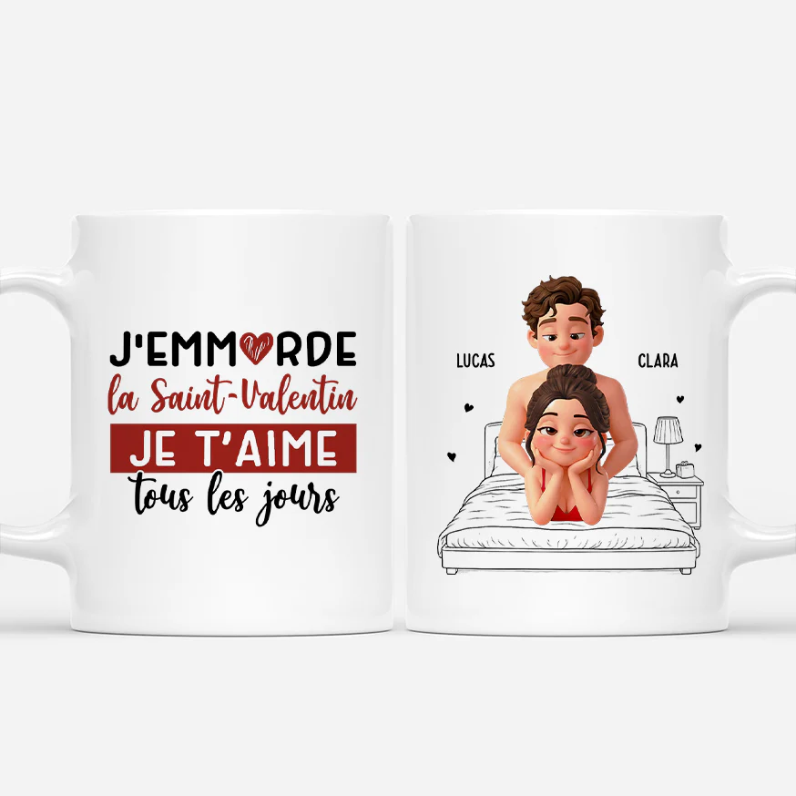 Mug Personnalisé Saint-Valentin Coquin - Je T'aime Tous Les Jours
