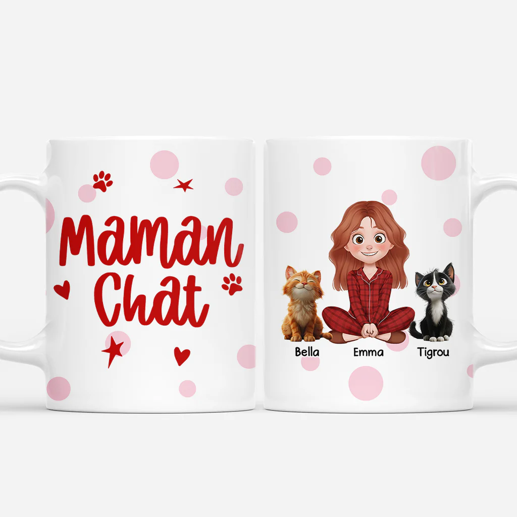 Tasse Personnalisée Avec Chat | Maman Chat Avec Amour