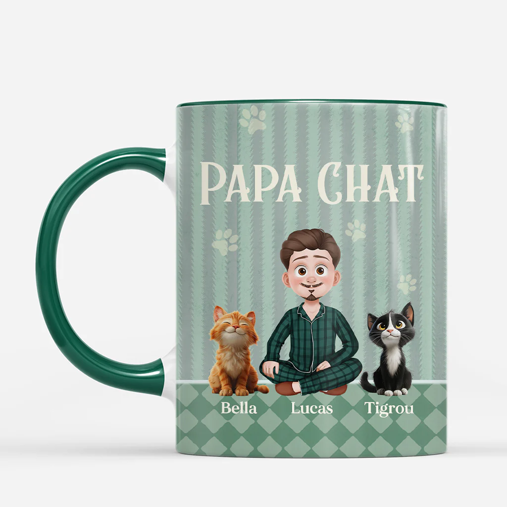Mug Personnalisé Chat - Maman/Papa Chat Pastel - Image 2