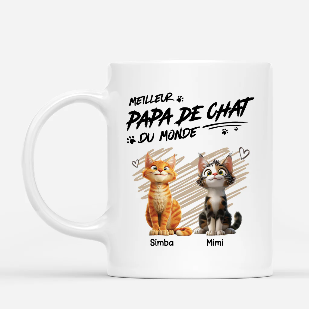 Mug personnalisé avec chat – Meilleur papa de chat