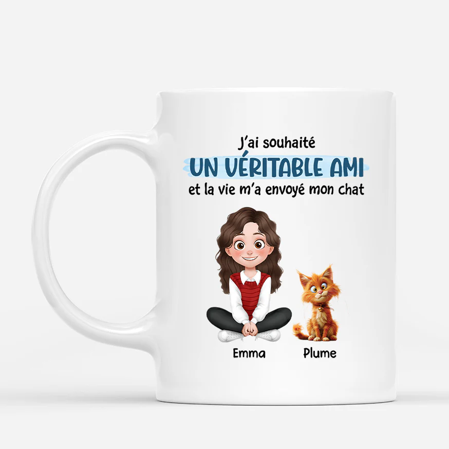 Mug chat personnalisé – Mon véritable ami