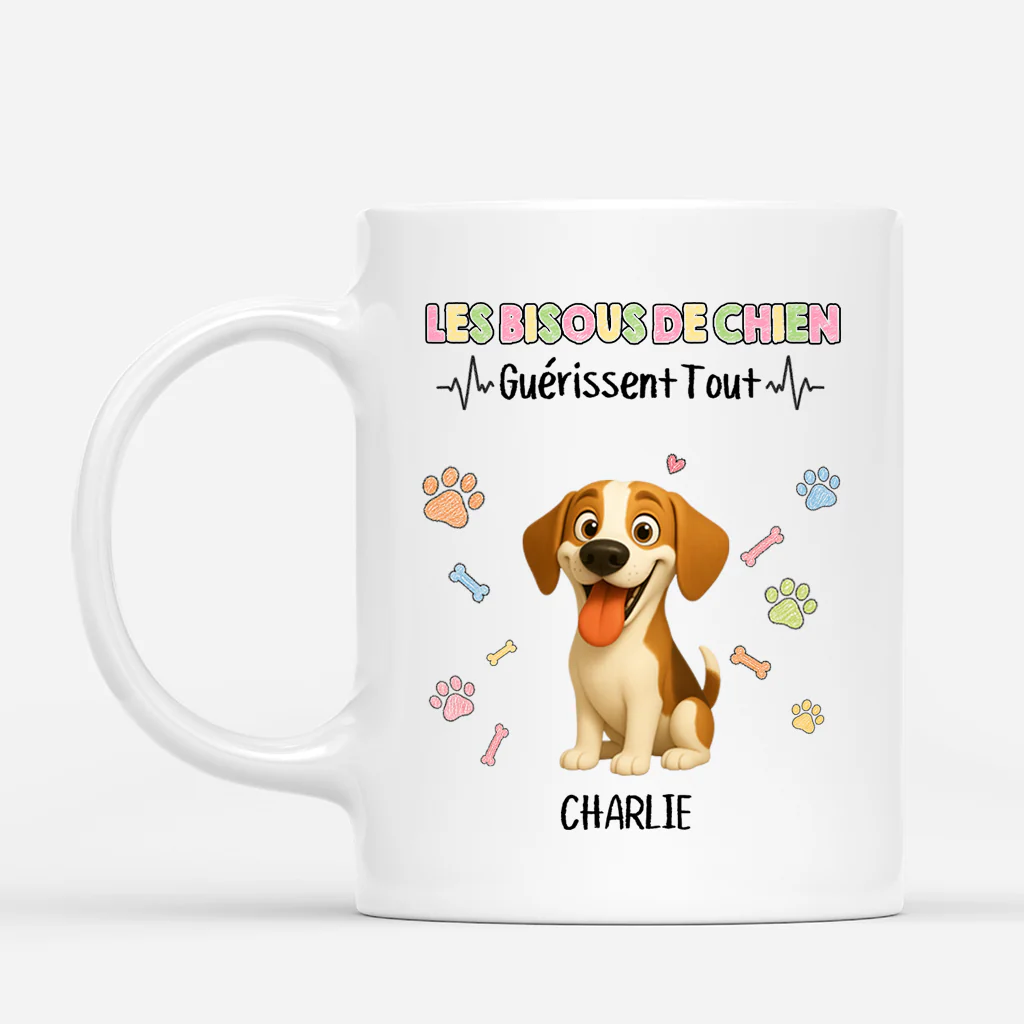 Mug Personnalisé Chien - Les Bisous De Chiens Guérissent Tout