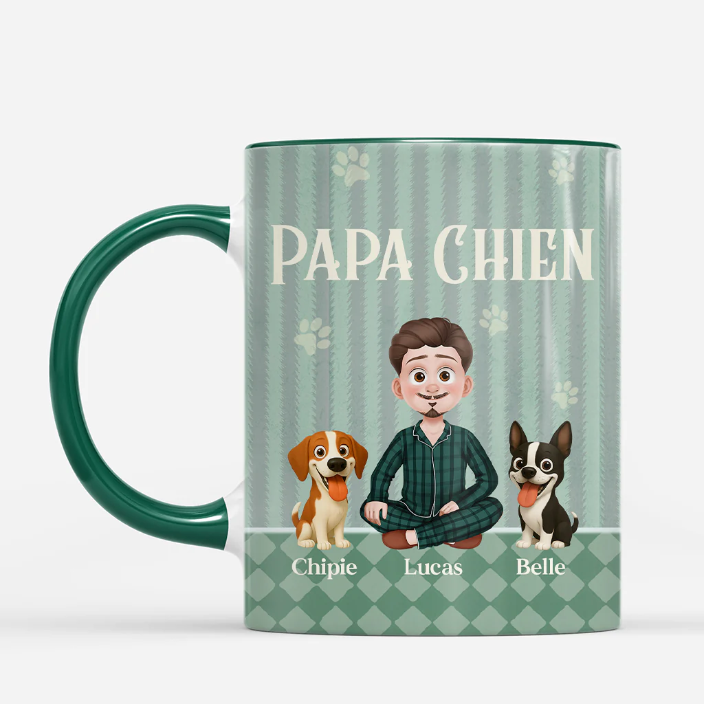 Tasse Personnalisée Chien - Papa/Maman Chien Pastel