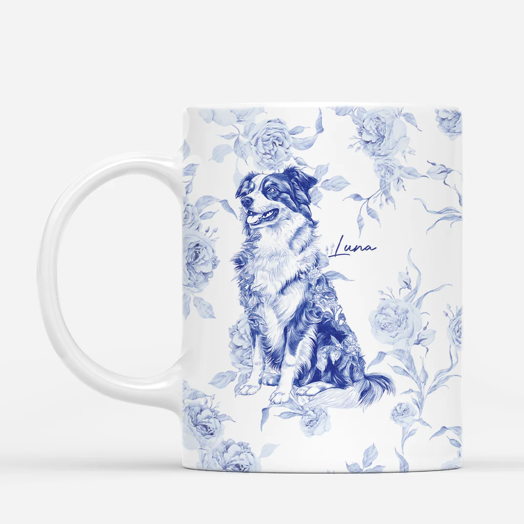 Mug personnalisé chien – Style Blue Toile