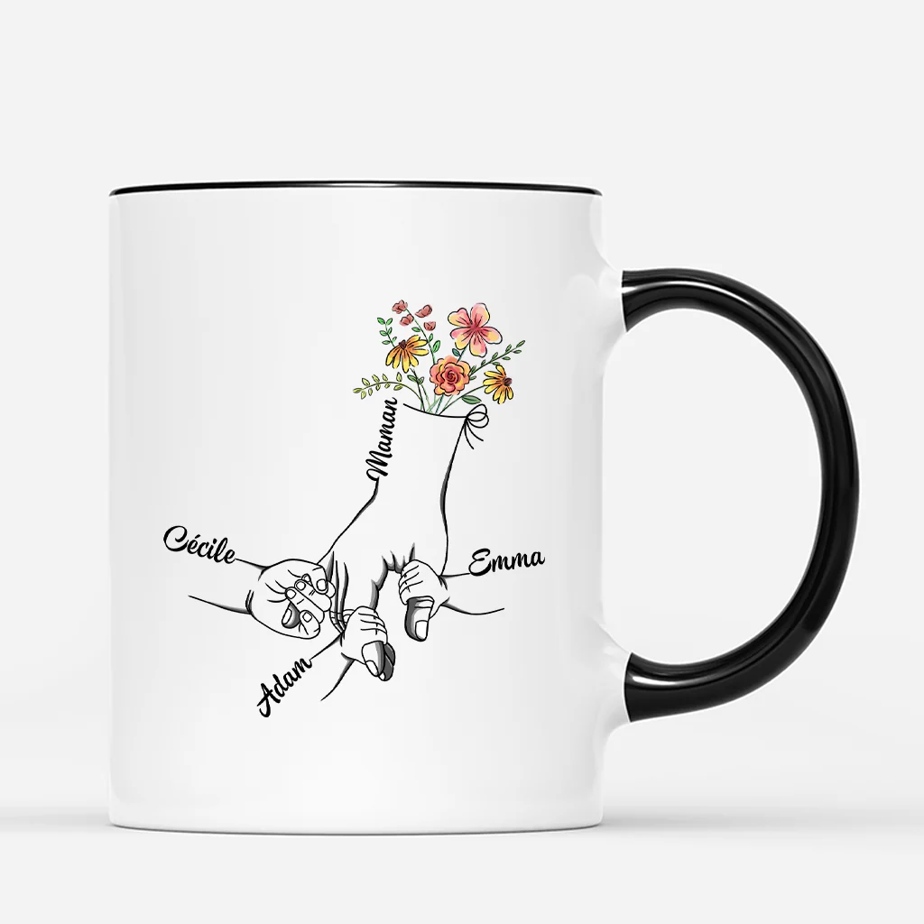 Mug Personnalisé Maman - Coucou Maman Tenant Les Mains - Image 3