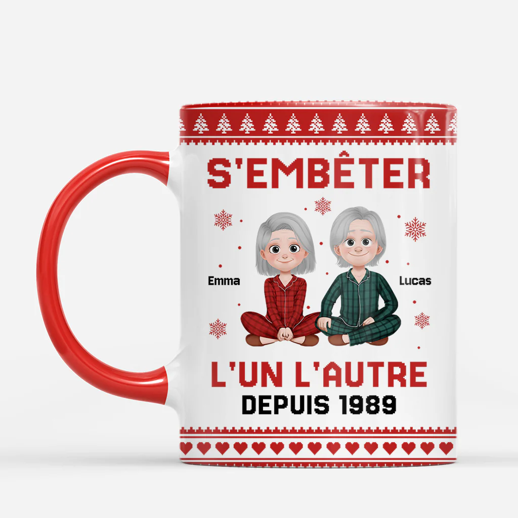Tasse Duo Personnalisé Noël - S'embêter L'un L'autre - Image 2