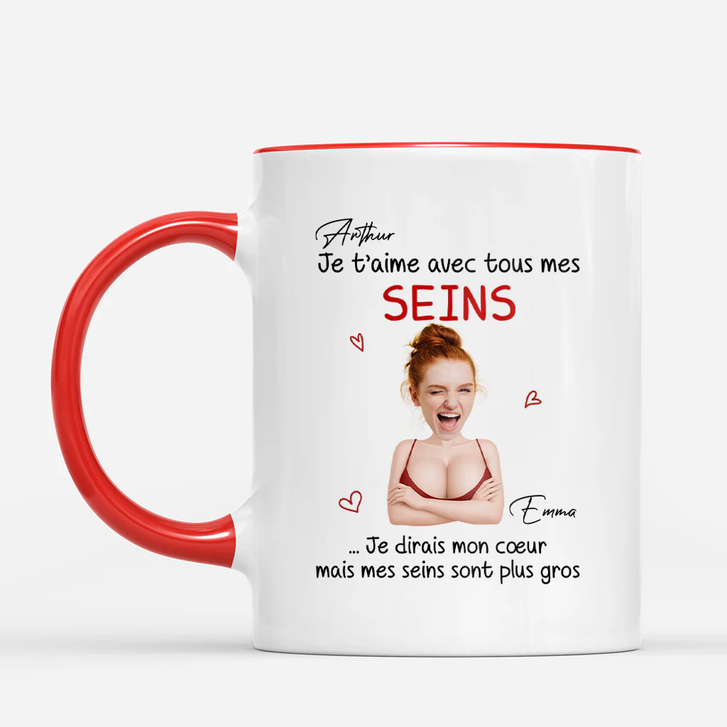 Mug Couple Personnalisé Photo - Je T'aime Avec - Image 2