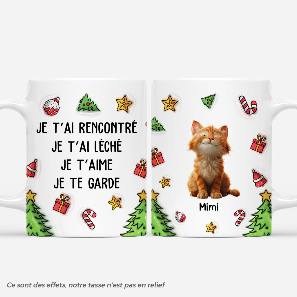 Mug Personnalisé De Noël - Mon Chat M'aime