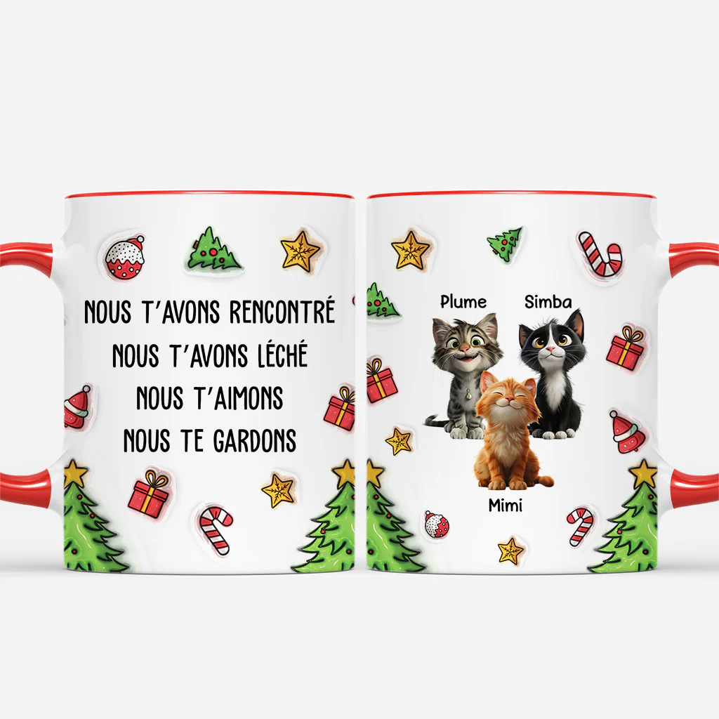 Mug Personnalisé De Noël - Mon Chat M'aime - Image 2
