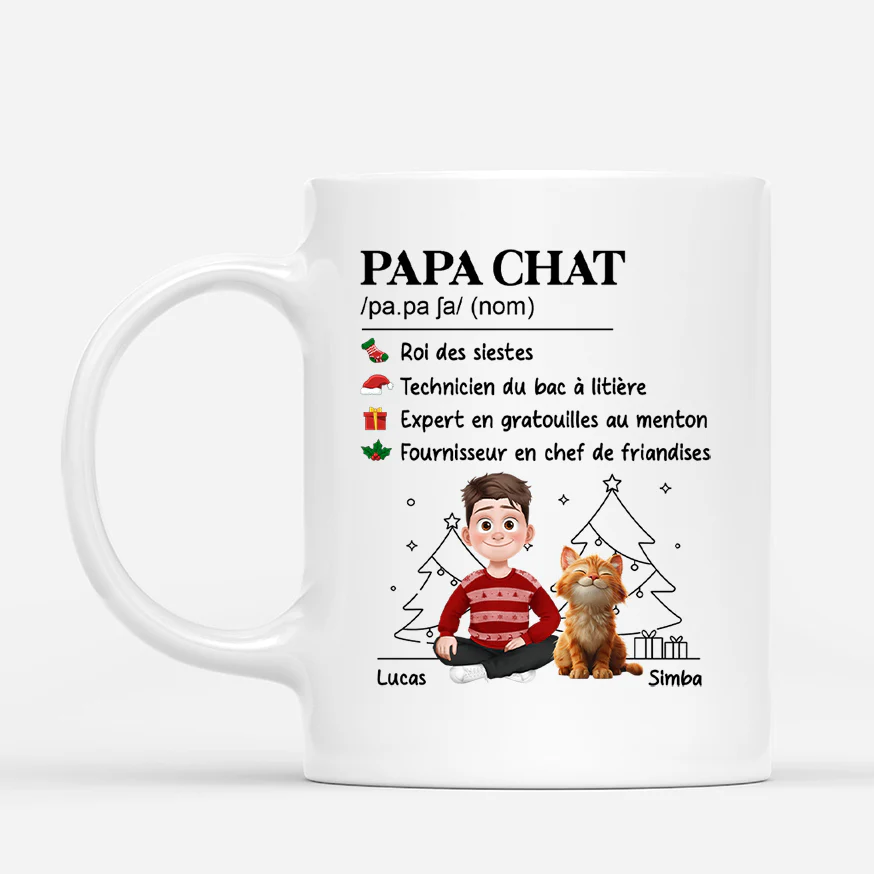Mug Personnalisé Avec Chat - Définition De Maman Chat Et Papa Chat