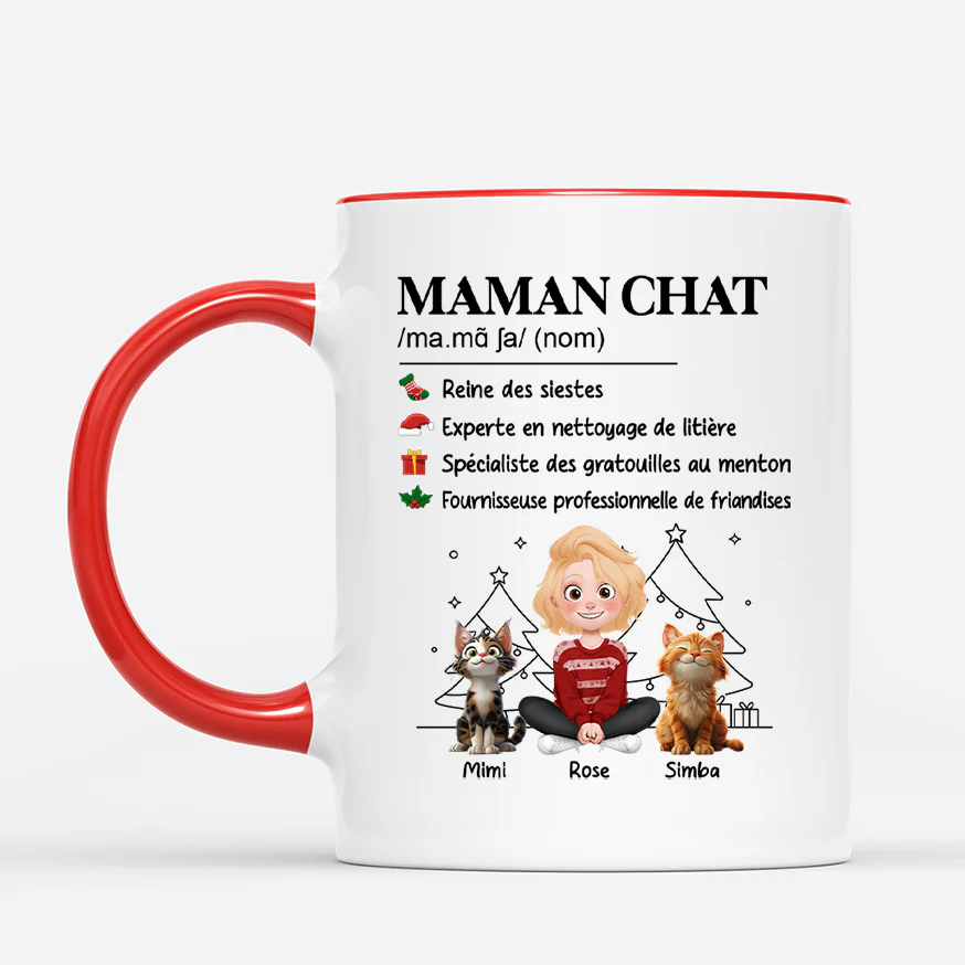 Mug Personnalisé Avec Chat - Définition De Maman Chat Et Papa Chat - Image 2