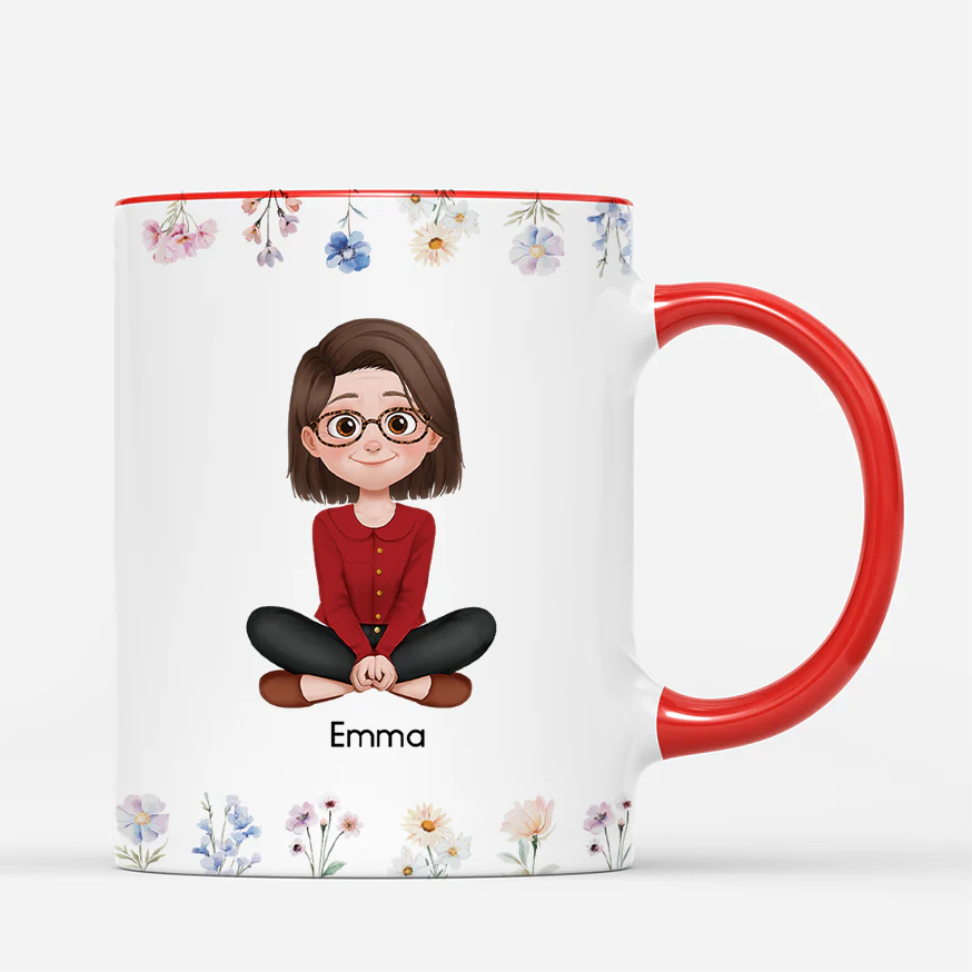 Mug Bonne Fête Maman Personnalisé - Définition de Maman Avec Fleurs - Image 3