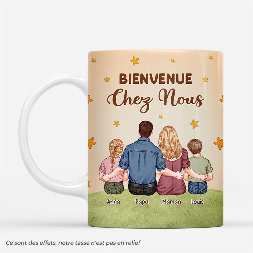 Mug Personnalisé Famille Avec Chat Et Chien – Sous Les Étoiles