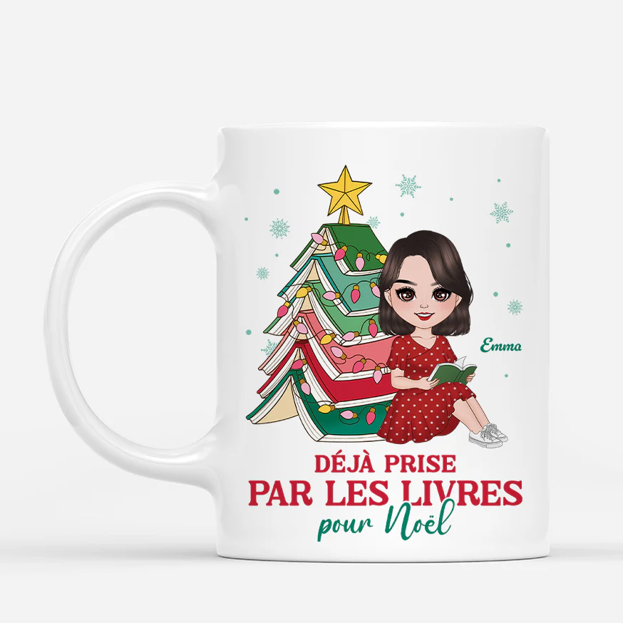 Tasse Personnalisée Noel | Femme Amoureuse Des Livres Déjà Prise