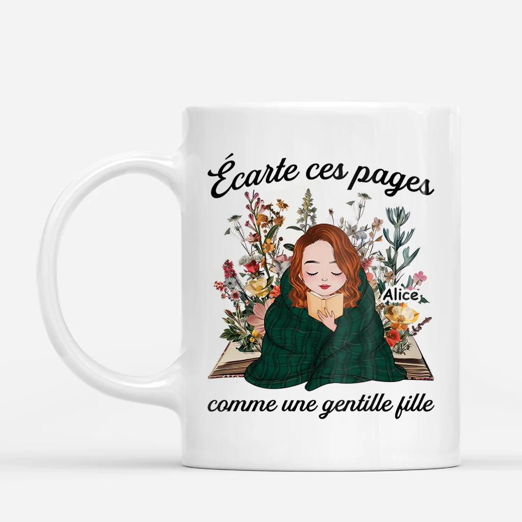 Mug Personnalisé Femme Amoureuse Des Livres - Ouvre Ces Pages - Image 2