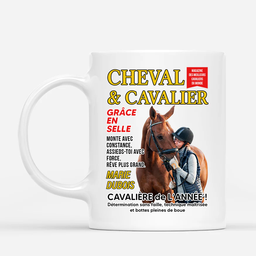 Mug Personnalisé Animaux | Cadeau Cheval Cavalier