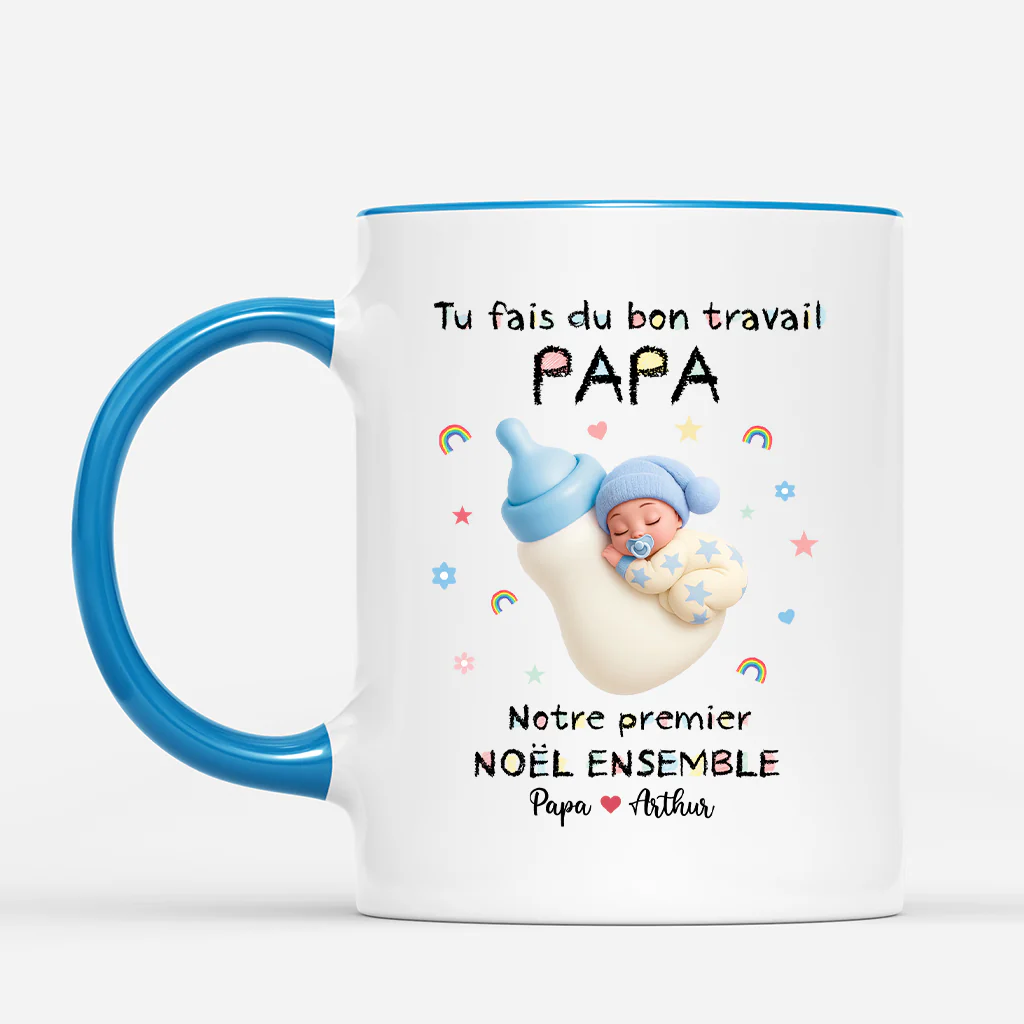 Mug Personnalisé Futur Papa Et Future Maman - Tu Fais Du Bon Travail - Image 2