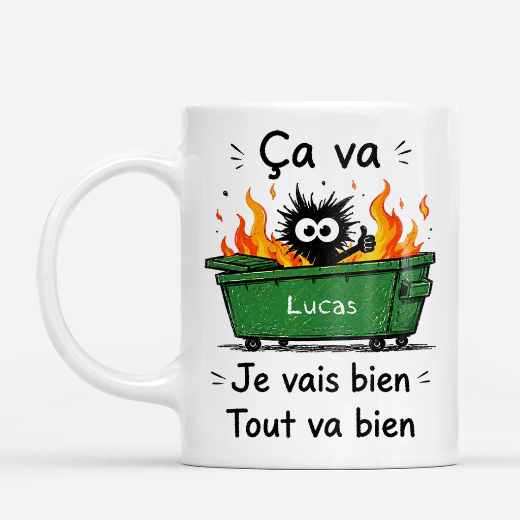 Mug Personnalisé Humour Pour Femme/Homme - Je Vais Bien - Image 2