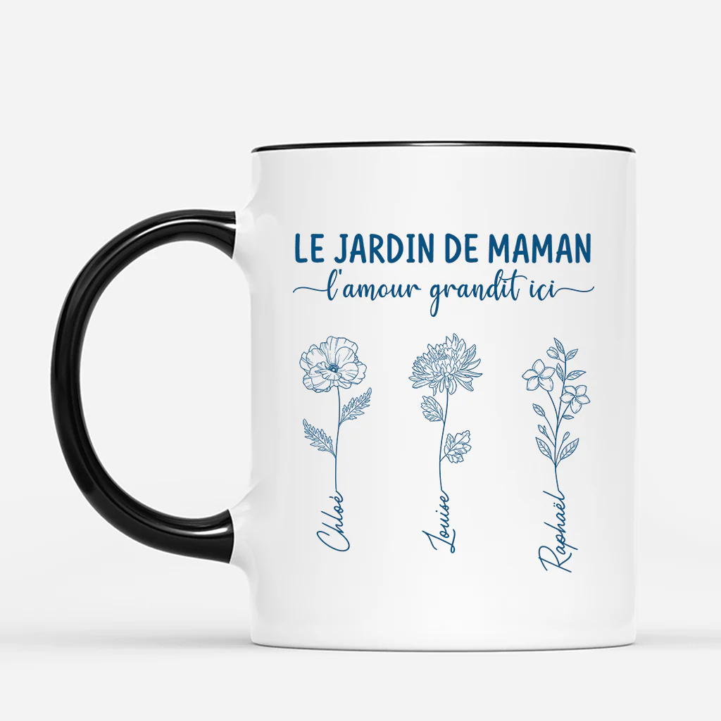 Mug Personnalisé - Le Jardin De Mamie - Version Bleu - Image 2