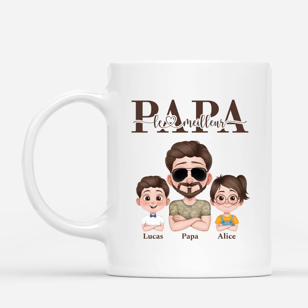 Mug Personnalisé Papa - Le Meilleur Papa Soldat Cool