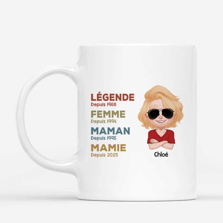 Tasse personnalisée mamie – Légende de femme