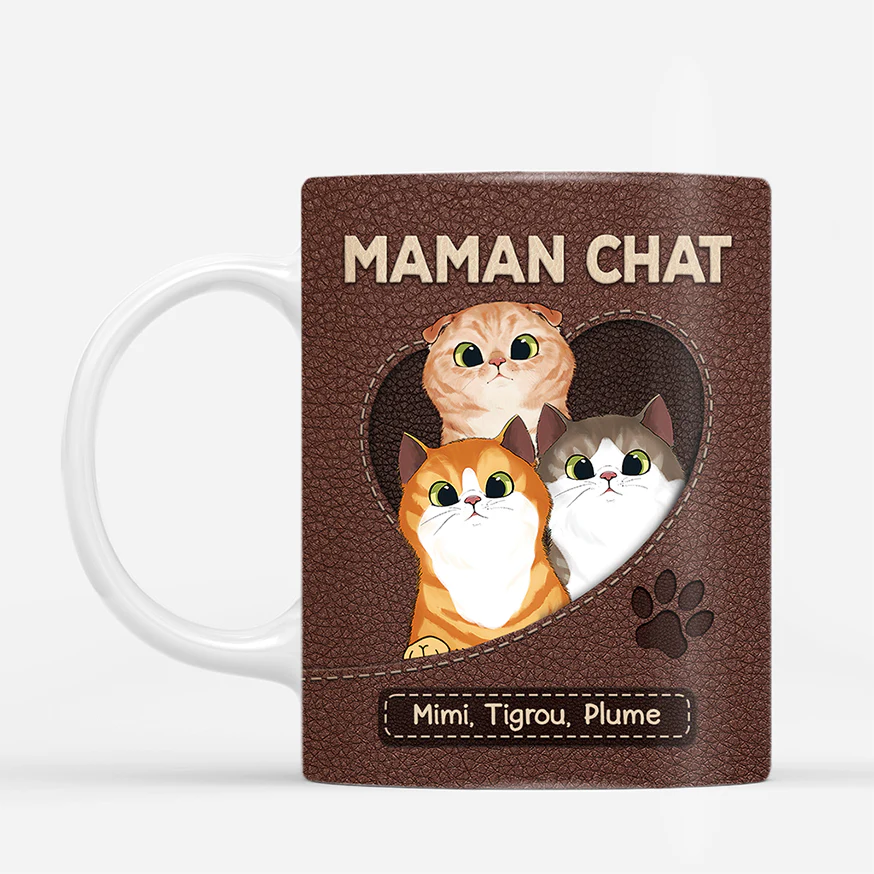 Mug Personnalisé Chat - Maman/Papa Chat Avec Patte